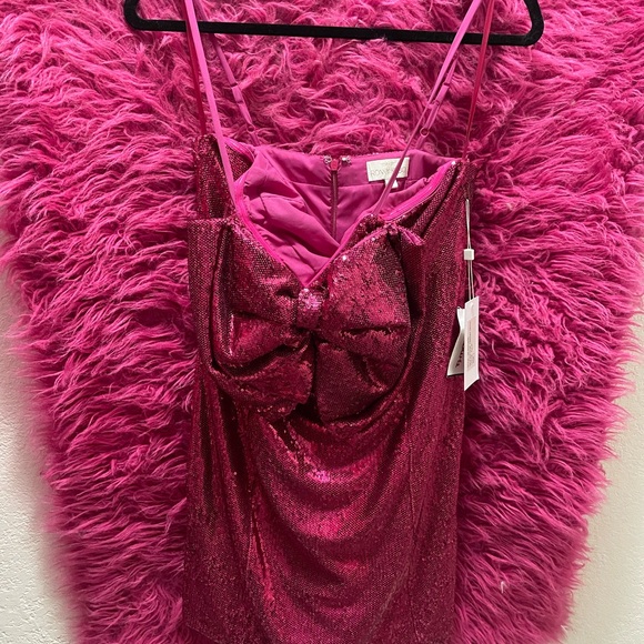 NWT Hot Pink Sequin Bow Dress - Picture 2 of 10